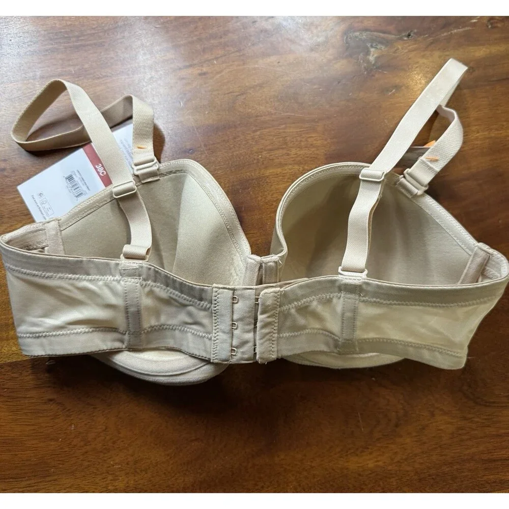 Joyspun Balconette Multiway Bra 38C Adobe Tan Lightly Lined Strapless - NWT